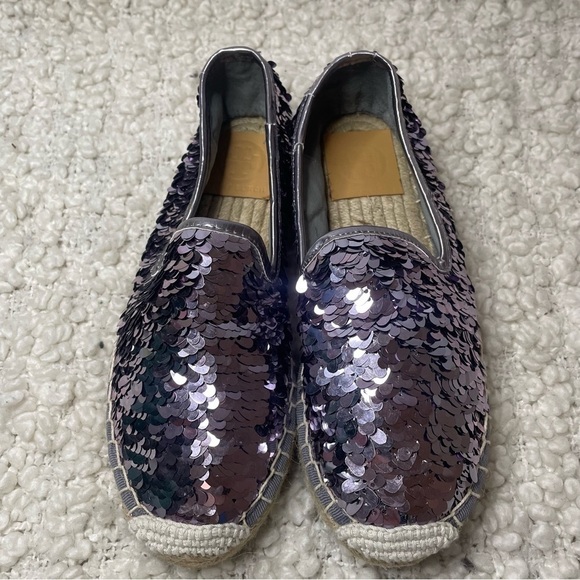 Tory Burch Purple Sequin Glitter Espadrilles 6 - Picture 2 of 10